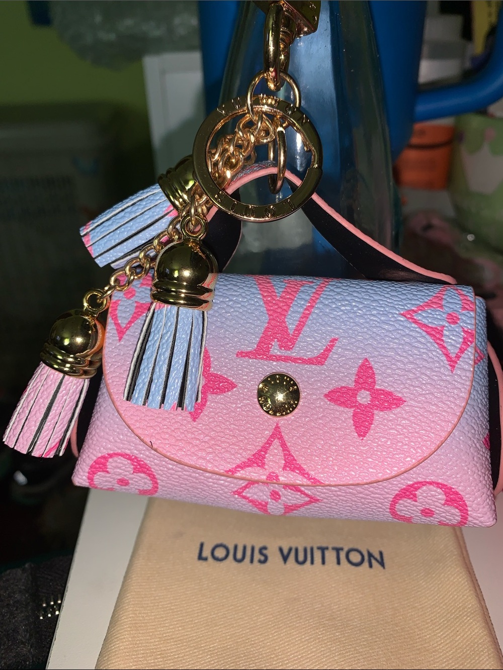 Monogram Mini pouch purse/bag charm keychain